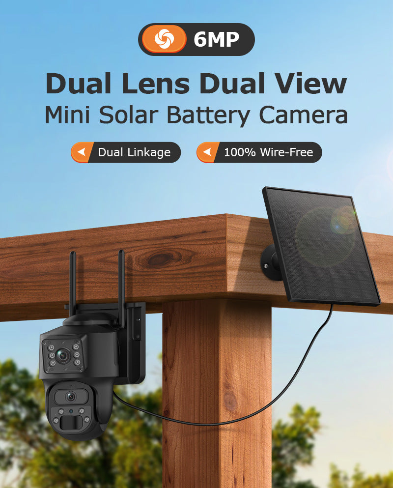 600Megapixel HD Dual Screen Solar Surveillance 4G/WIFI Outdoor Camera Monitoring Special Wholesale