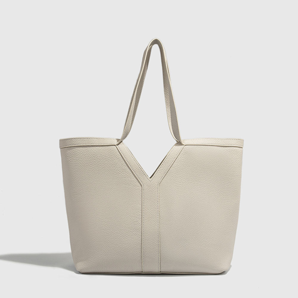 Autumn Winter New Genuine Leather Tote Bag Large Capacity Women's Bag Top Layer Cowhide Single Shoulder Commuter Underarm Bag