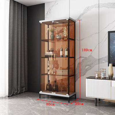 Simple Wine Cabinet Wall-Mounted Living Room Modern Simple Glass Storage Cabinet Home Storage Cabinet Light Luxury High-End Display Cabinet