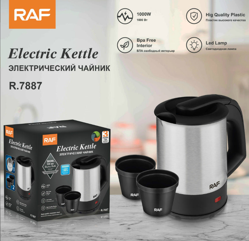 European Standard Stainless Steel Electric Kettle Manufacturer Wholesale Hot Water Kettle/Electric Kettle/The kettle automatically shuts off when boiling water0.5L