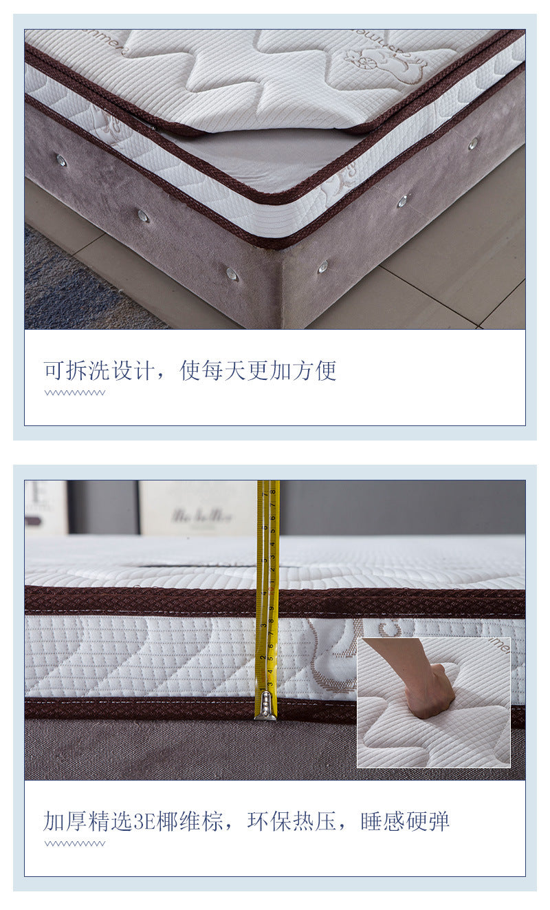 Manufacturer Direct Supply Mountain Palm Mattress Cashmere Fully Eco-friendly1.8m1.5m Spring Mattress for Hotel Spine Care and Health
