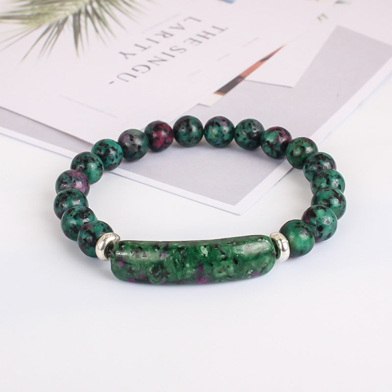 Natural Rose Quartz Beaded Bracelet for Women Fashion Gift Elastic Cord Black Agate White Jade Tiger Eye Stone Bridge Bracelet