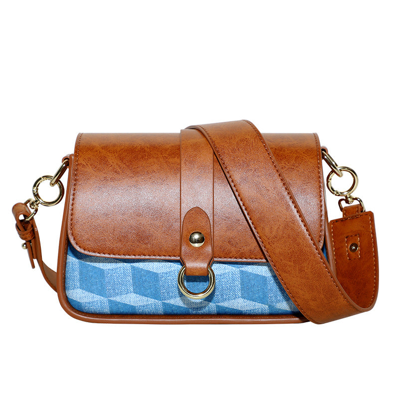 Women's Summer New Trend Retro Small Square Bag Personality Stylish Color-Block Shoulder Bag High-Quality Crossbody Bag for Women