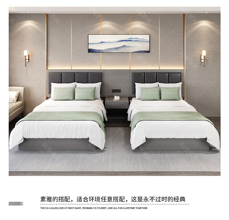 Hotel Guesthouse Bed Standard Room Full Set Furniture Apartment Homestay Single Double Bed Hotel Rental Room Special Bed Box