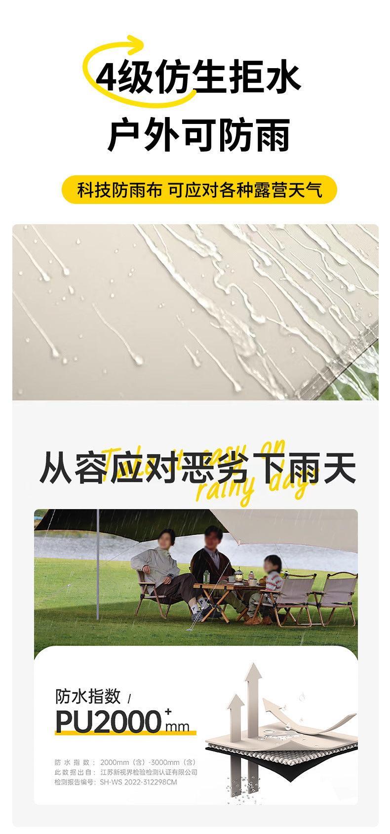 Camping Vinyl Canopy Tent Outdoor Butterfly Large Tarp Camping Gear Rainproof Sunshade Shelter