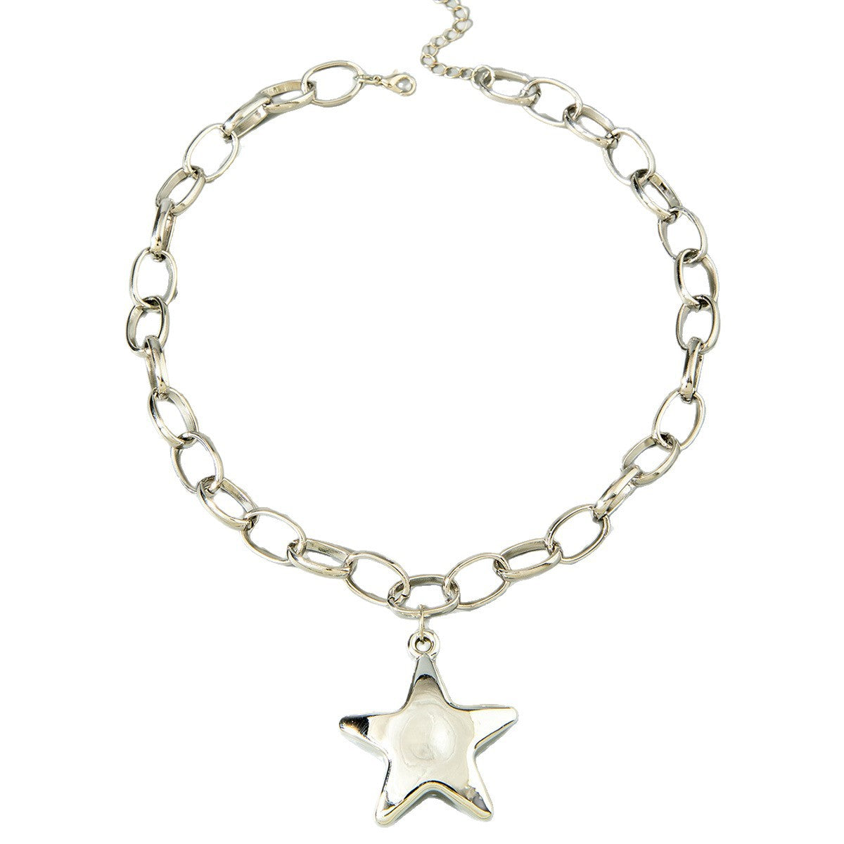 European and American Style Jewelry Five-Pointed Star ccb Exaggerated Pendant Necklace Fashionable and Unique Sweet Cool Style Necklace Wholesale