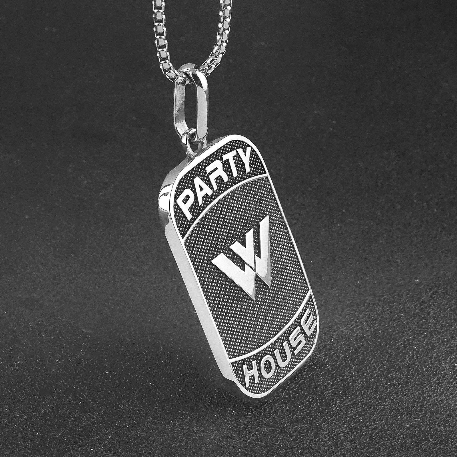 Hot-Selling Stainless Steel Necklace Casting Square Pendant 3D Pendant Personality Hip-Hop Titanium Steel Accessories Wholesale