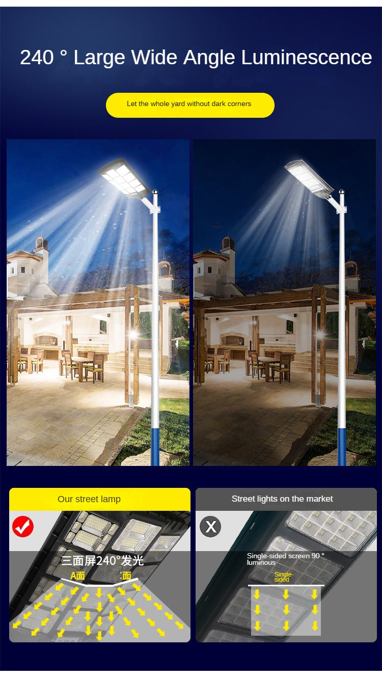 High Lumen Motion Sensor Outdoor Lighting Ip65 Integrated Solar Street Light