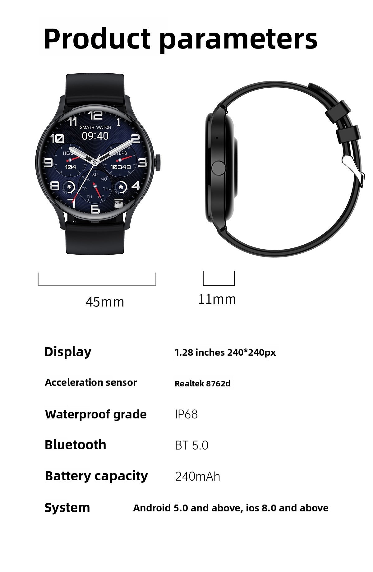 New HK33Smart watch multi-dial switching rotary button NFC Payment led Large Screen Factory