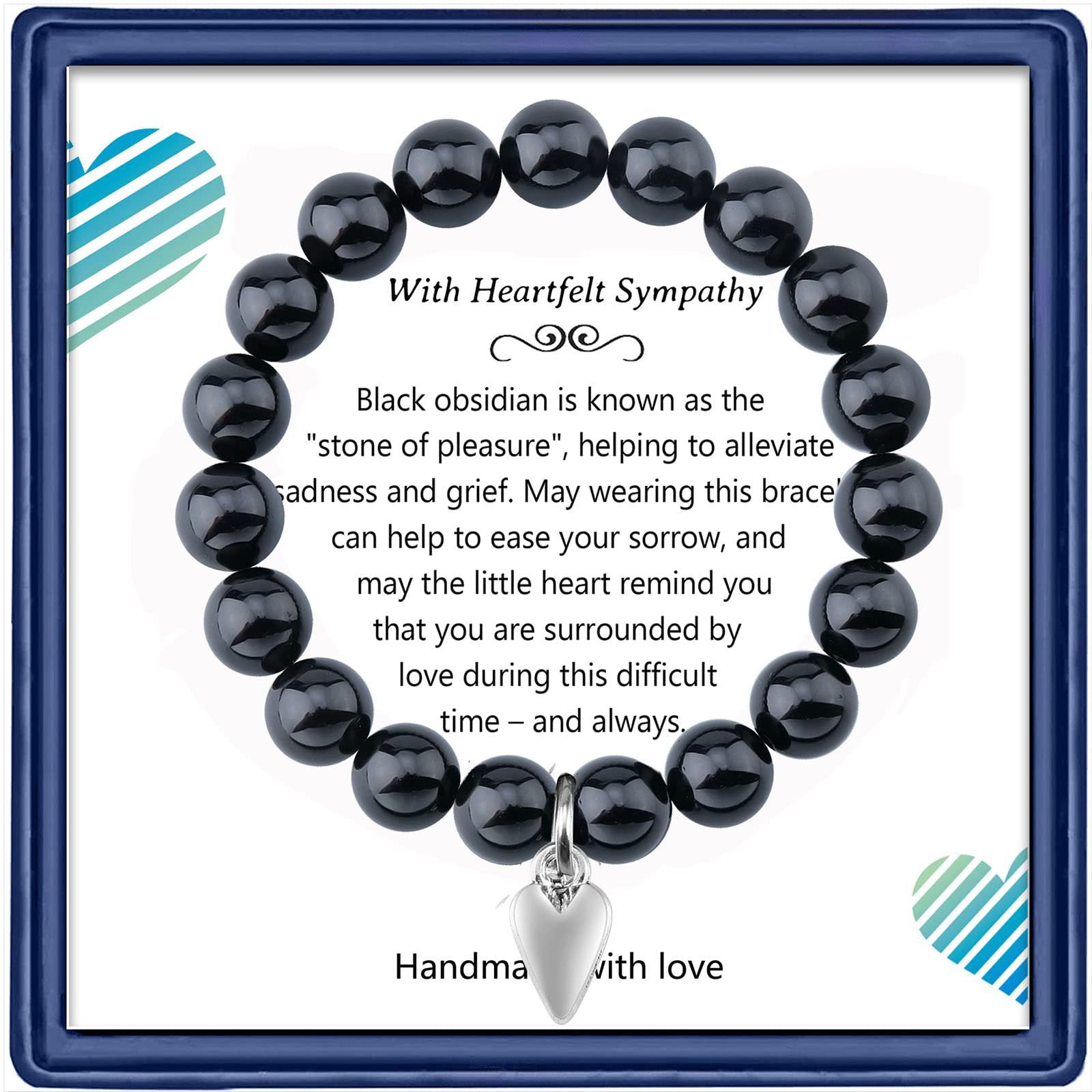 New Arrival Mom Gift Amethyst Bracelet Obsidian Agate Bracelet Mother's Day Angel Pendant Bracelet