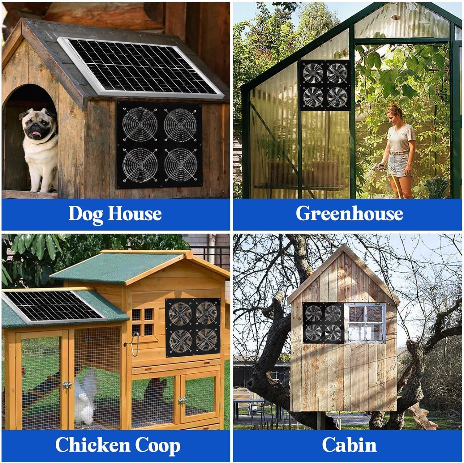 25W Solar Fan Kit4Exhaust fan suitable for chicken coops,Greenhouse,Shed,Pet room,Home Use