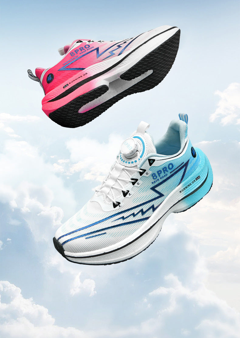 Red Rabbit8pro Button Student Sports Shoes for Men and Women, Carbon Plate Lightweight Shock-Absorbing Running Shoes, Candy Colors