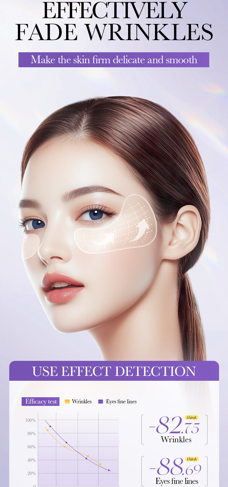 Hyaluronic Acid Microcrystalline Eye Wrinkle Patches SADOER Reduce Eye Fine Lines Eye Mask Cross-Border Wholesale