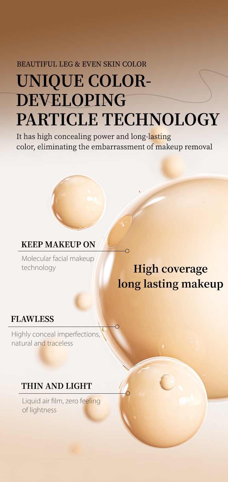 Makeup European and American Concealer Leg Cream Waterproof Even Skin Tone Tanning Cream Stocking Cream Leg Care Moisturizer
