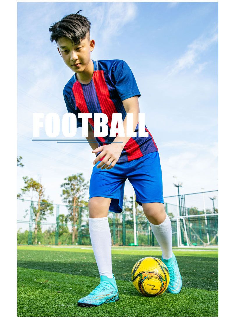 New high-top soccer shoes for men and women AG Spike TF Broken Nail Youth Student Grassland Competition Training Shoes