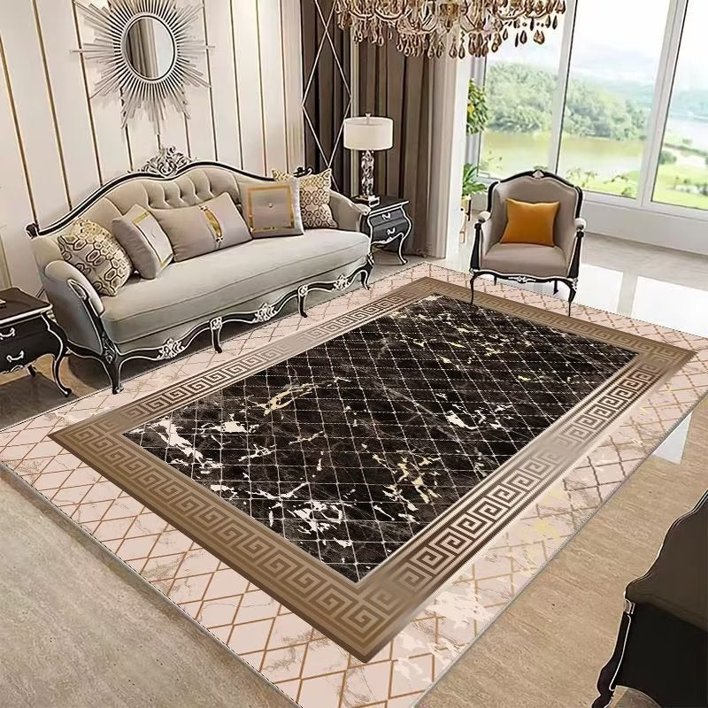 Crystal Velvet Carpet Luxury Stain-Resistant Easy Care Sofa Coffee Table Rug Home Bedroom Wear-Resistant Non-Slip Bedside Warm Blanket