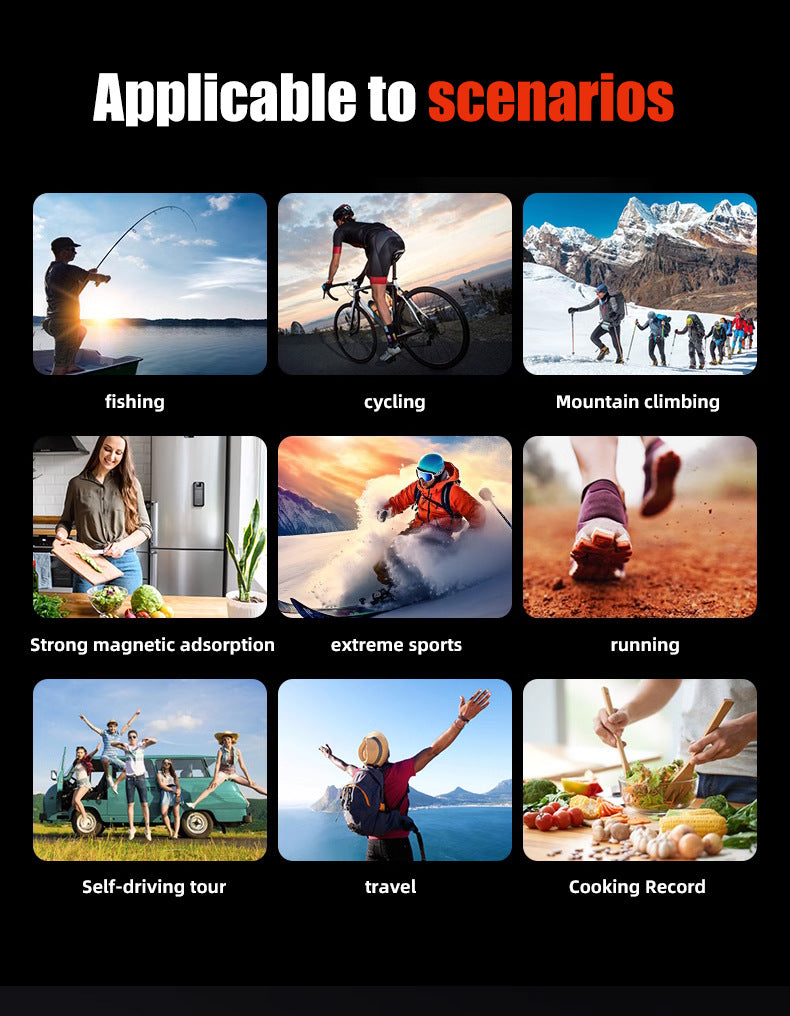 Private Model New Rotating Sports Camera Back Clip Sports Cycling Camera Outdoor Bicycle Riding Recorder