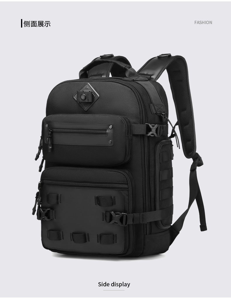 ozuko Men's Tactical Backpack Waterproof and Wear-Resistant Computer Backpack Outdoor Mountaineering Large Capacity Commuting Travel Bag