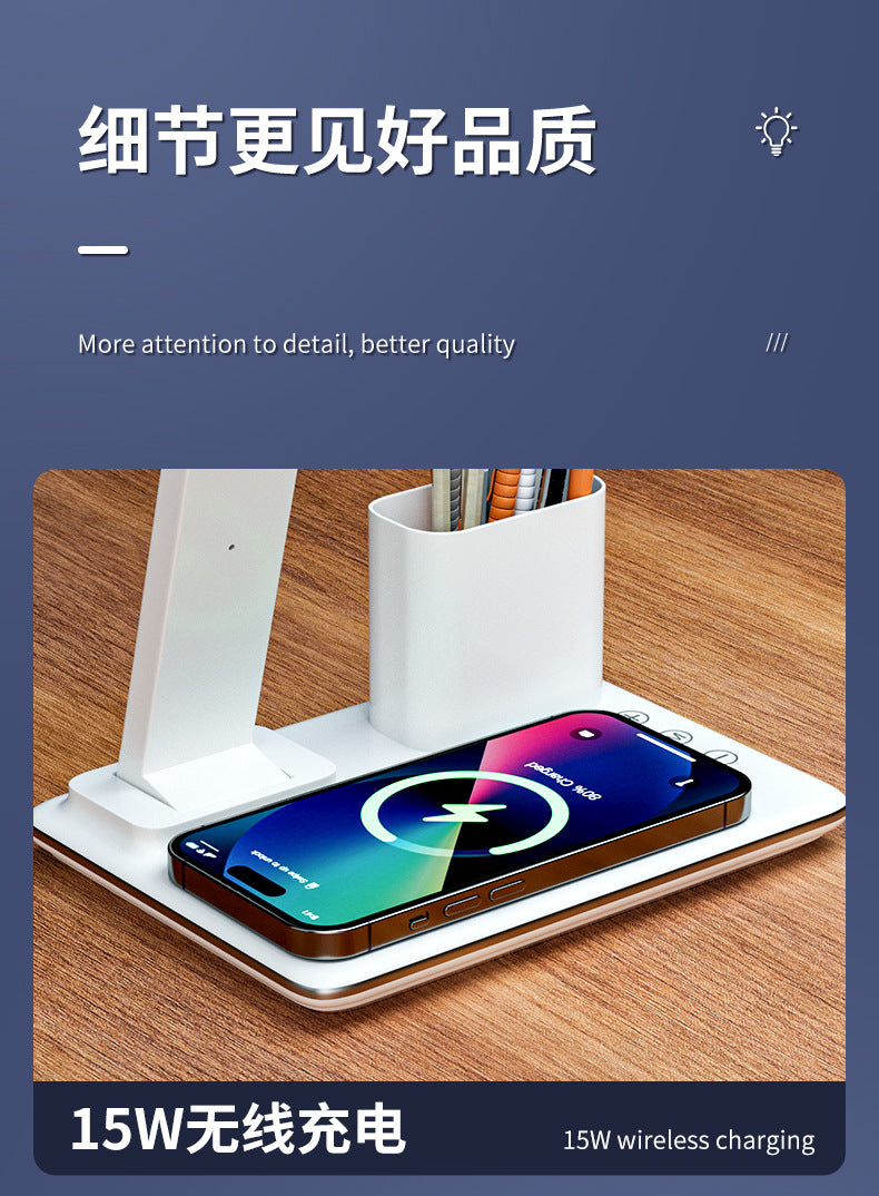 Customized Folding Perpetual Calendar Desk Lamp Student Dormitory Study Special Lamp Wireless Charging Bedroom Bedside Reading Lamp