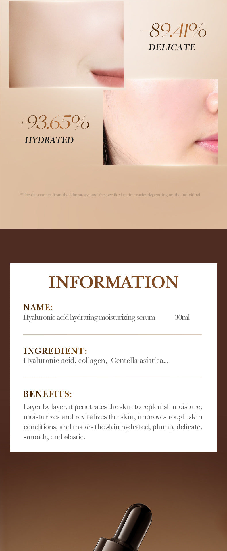 Hyaluronic Acid Hydrating Moisturizing Serum SADOER Skin rejuvenation and moisturizing essence liquid cross-border wholesale