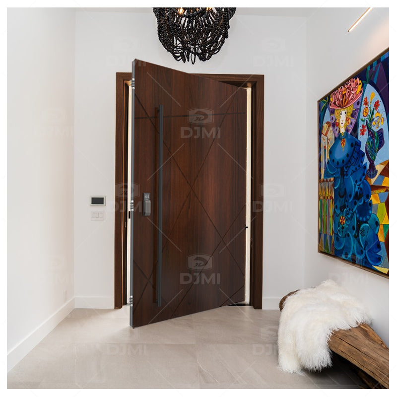 DJMI Newest High Quality Solid Wood Pivot Entry Door US Villa Customizable