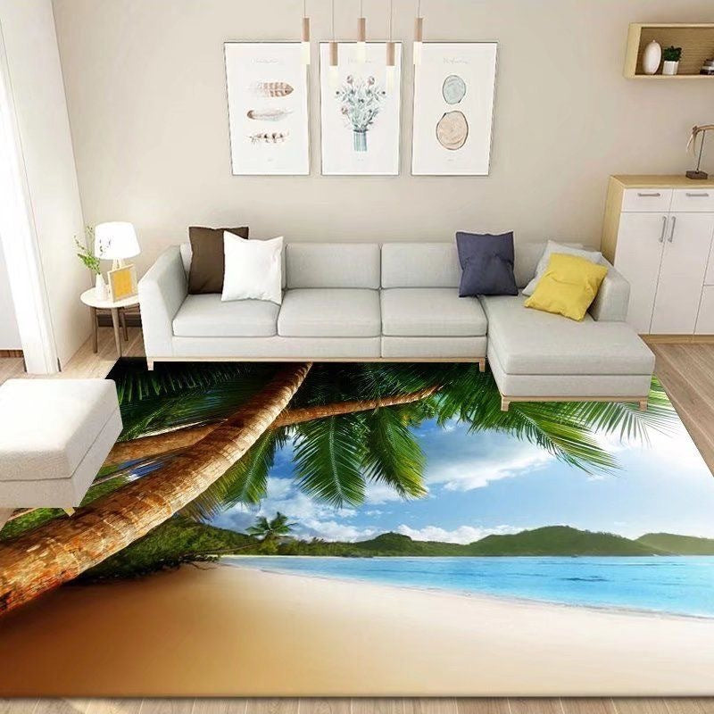 Living Room Carpet Stain-Resistant Easy to Clean Sofa Coffee Table Rug Home Insulation Silent Simple Style Non-Slip Crystal Velvet Carpet
