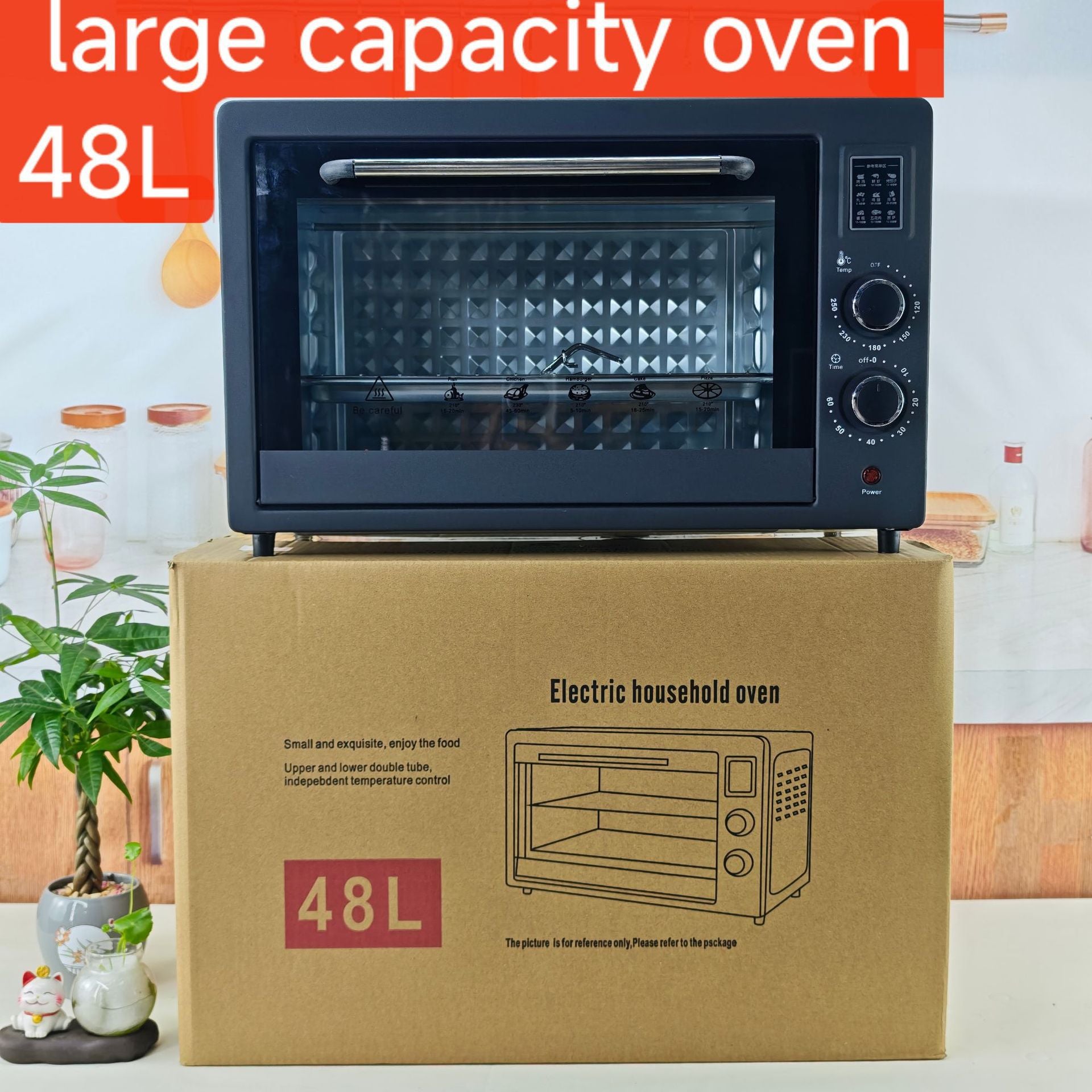 15L Oven Household Multi-Functional Small Double-Layer Baking12L Oven~48L Large Capacity Electric Air Circulation