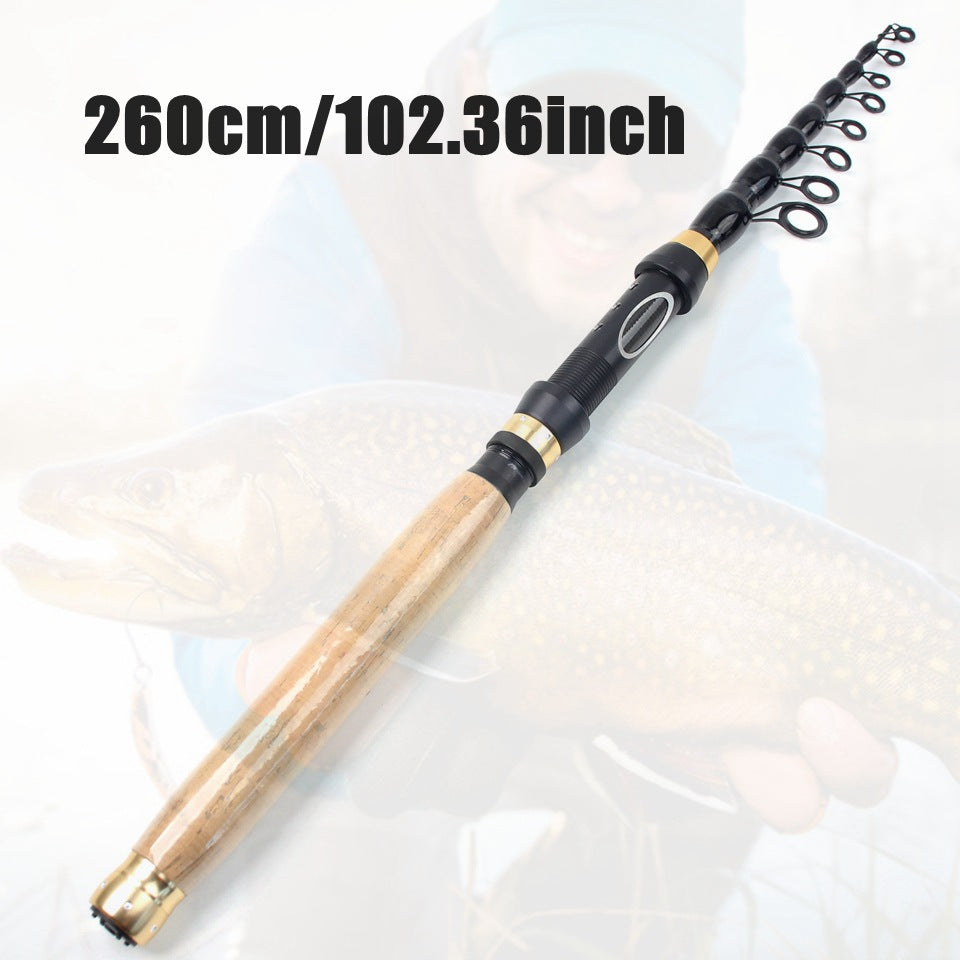 Manufacturer Wholesale Retractable Lure Rod Short Section Portable Small Sea Rod Wooden Handle Light Casting Rod Fishing Rod New Product