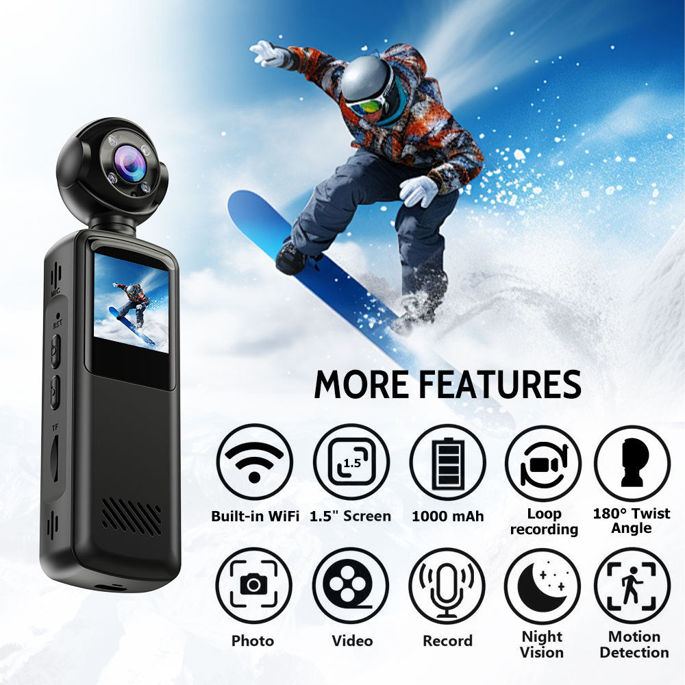 New high-definition handheld clip-on camera1080P Belt WIFI HD Law Enforcement Recorder Outdoor Sports Camera
