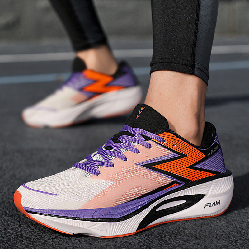 Summer New Mesh Breathable Carbon Plate Ultra-light Sports Shoes for Teenagers Couples Casual Fashion High Elastic Soft Sole Running Shoes