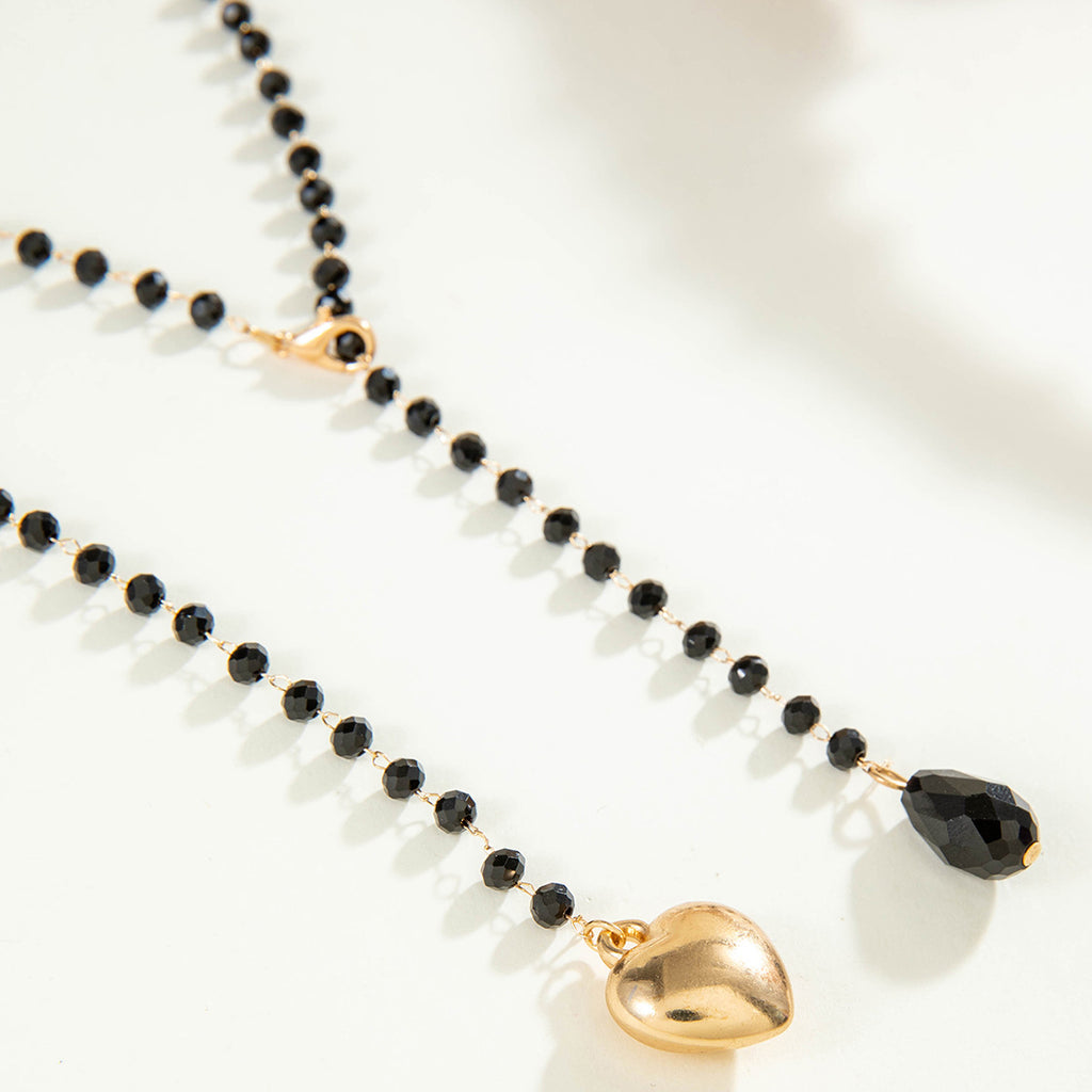 Simple Colorful Beaded Tassel y Chain Necklace Elegant Versatile Diamond-Studded Sweater Chain Jewelry