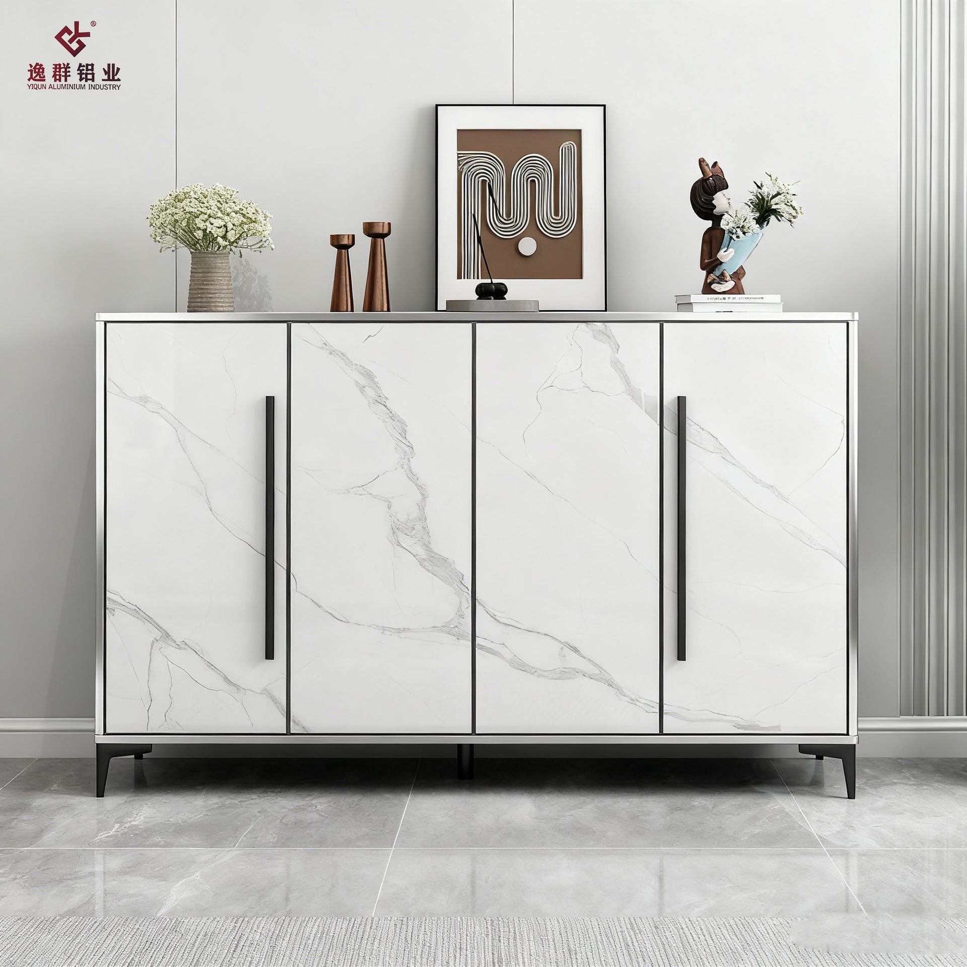 Honeycomb Aluminum Alloy Sunproof Waterproof Outdoor Household Entrance Balcony Storage Shoe Cabinet Integrated Cabinet Whole House Customization