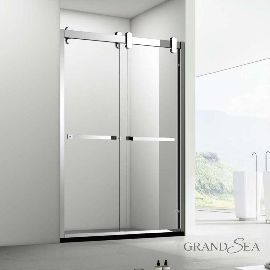 Clear Tempered Glass Safe Bathroom Glass 2 Panel Sliding Shower Door