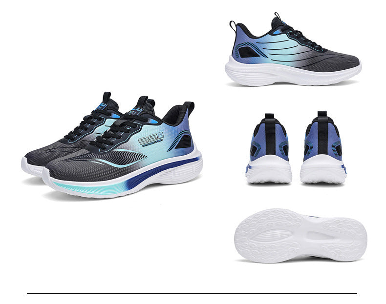 Autumn New Men's Mesh Breathable Sports Casual Running Shoes Ultra-light Thick-soled Non-slip Trendy Fashion Men's Shoes