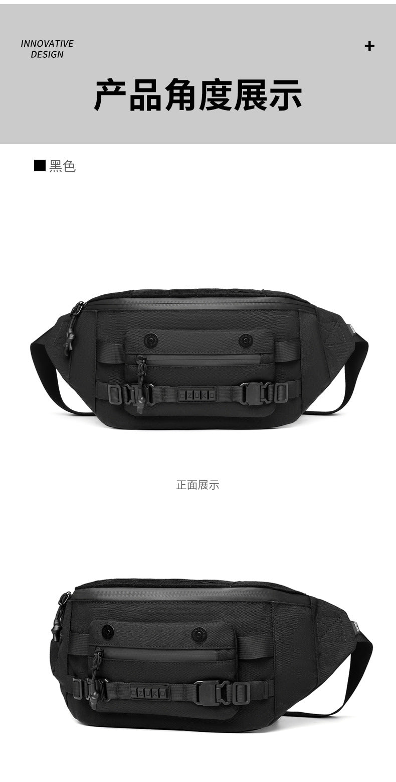 ozuko Tactical Waist Bag Functional Large Capacity Men's Shoulder Bag Outdoor Waterproof Bag Men's Crossbody Bag High-end Feel