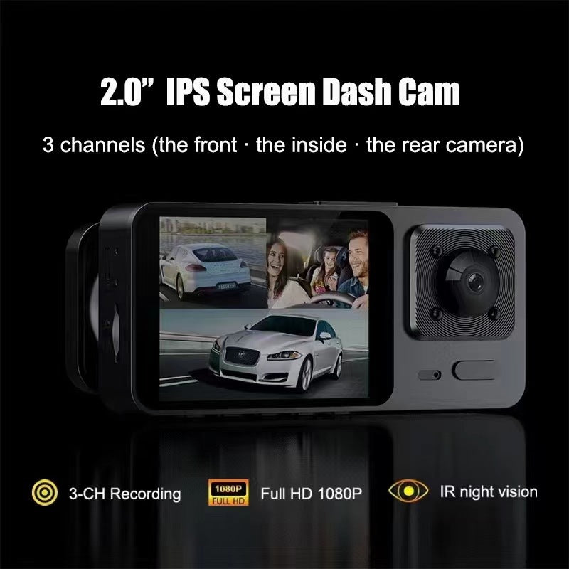 S10New Dash Cam2Inch IPS Hd1080P WIFI Three-Channel Recorder Cardvr