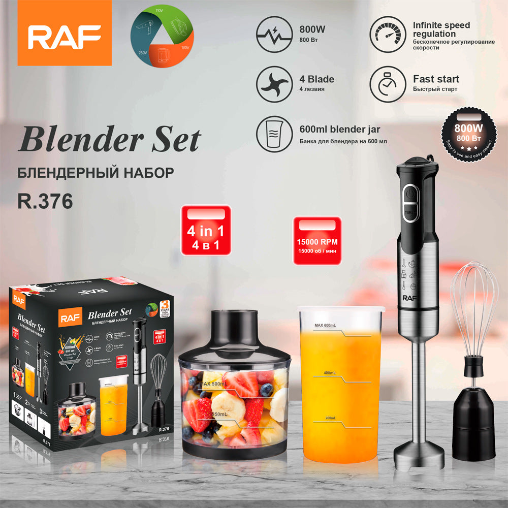 RAF EU Standard Multifunctional 4-in-1 Handheld Cooking Stick Baby Food Electric Mixer Milk Juicer Meat Grinder