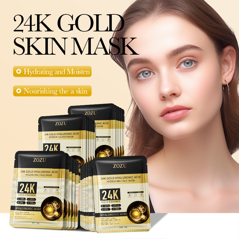 24k Gold Mask25g ZOZU Hyaluronic Acid Hydrating Moisturizing Tablets Cross-Border Wholesale