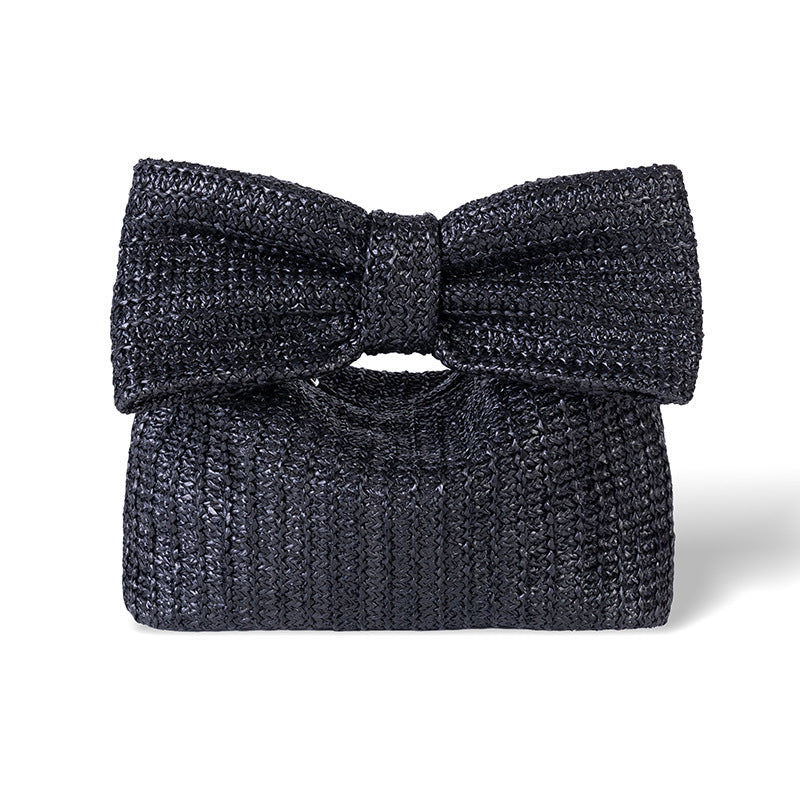 Colorful Woven Bow Bag for Women, European and American Fashion Women's Bag, Straw Bag for Women, Wholesale Versatile Fashion Clutch Bag