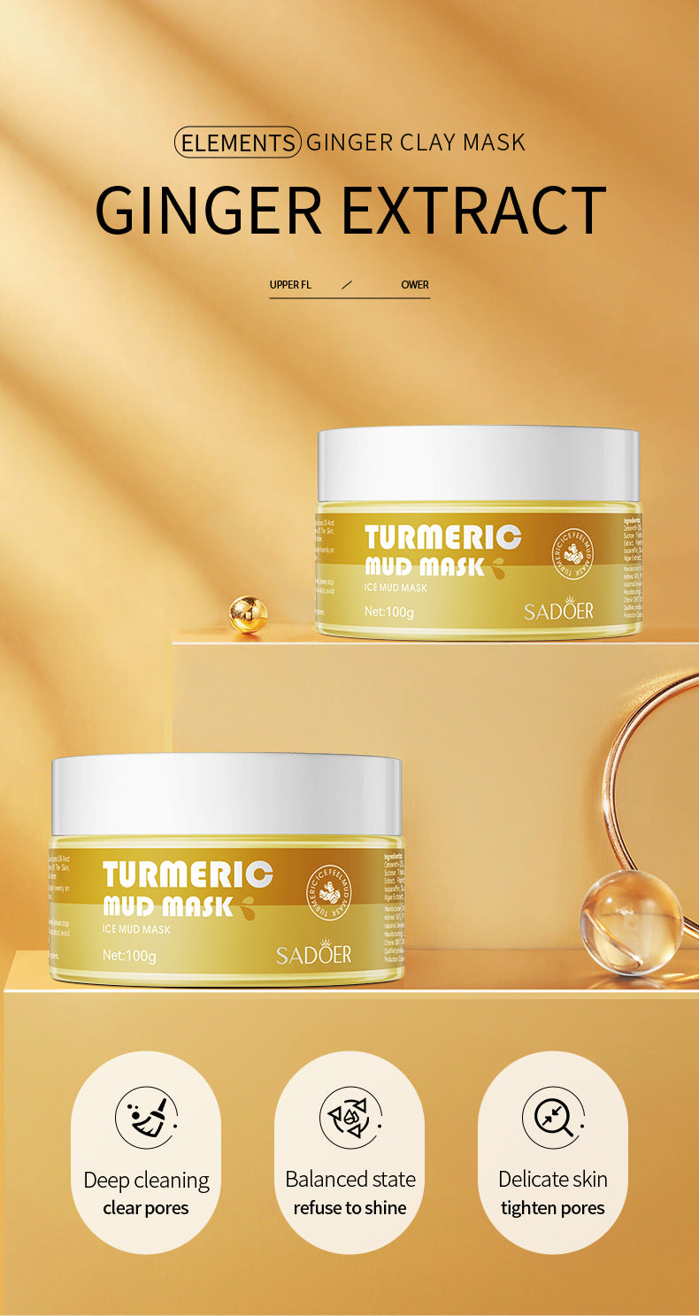 Clay mask100g SADOER Cleansing Mask Ginger Skin Rejuvenation Smear-On Cross-Border Wholesale