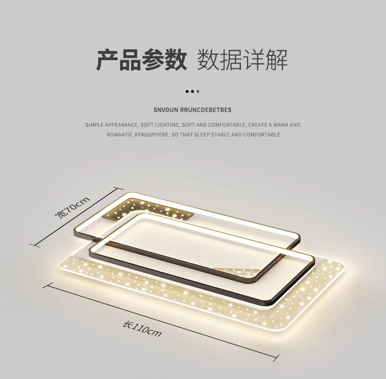 LED Light Luxury Living Room Main Light Starry Sky Restaurant Chandelier Modern Simple Nordic Bedroom Ceiling Light Full House Package