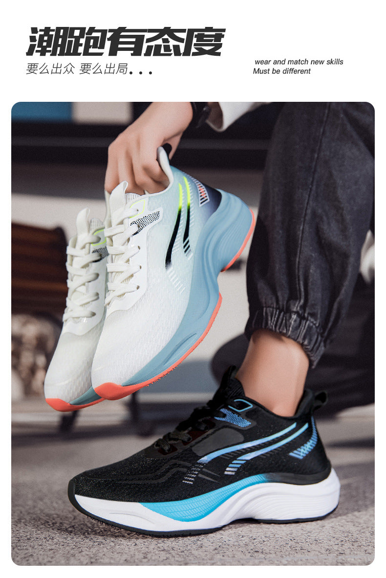 Casual mesh shoes new soft sole cushioning men's running shoes breathable mesh2025New lightweight high-elastic sports shoes