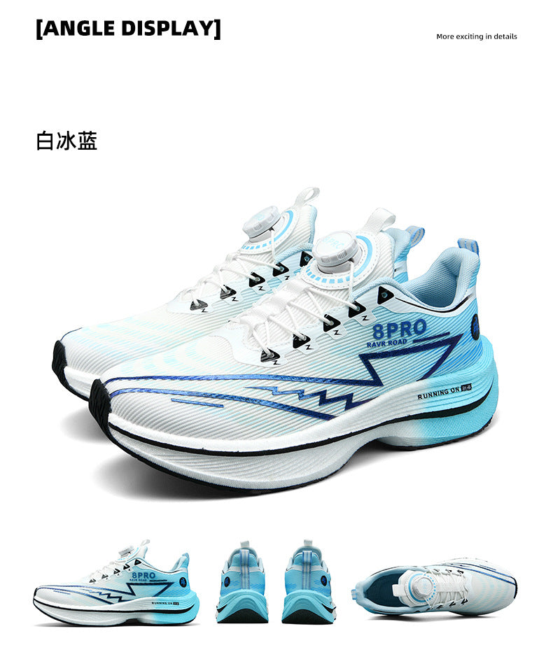Red Rabbit8pro Button Student Sports Shoes for Men and Women, Carbon Plate Lightweight Shock-Absorbing Running Shoes, Candy Colors
