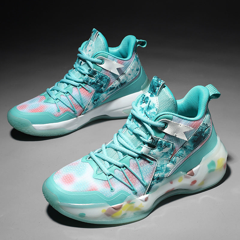 2025New National Era Men's Shoes Fashion Sports Shoes Youth High Elasticity Cushioning Anti-Slip Wear-Resistant Trendy Basketball Shoes