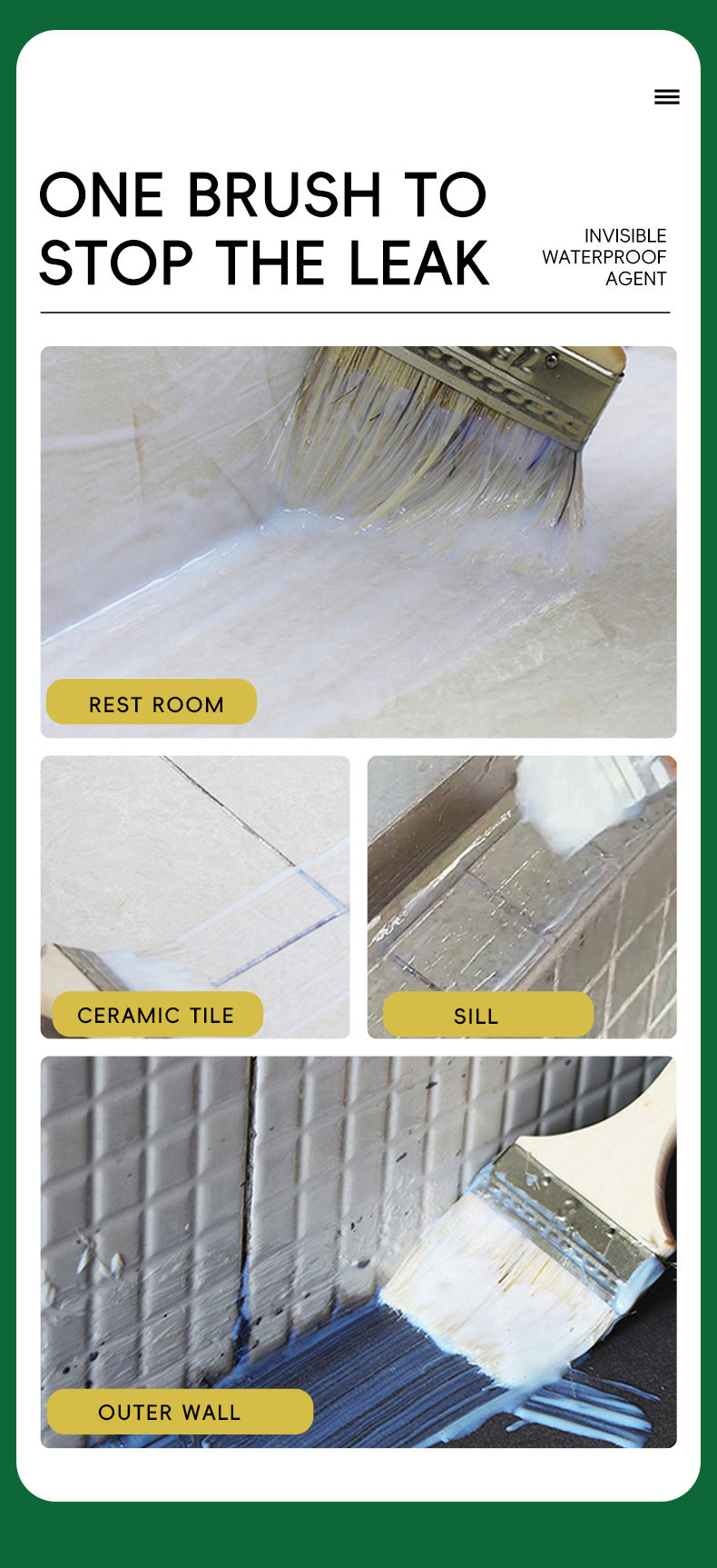 Waterproof Material Transparent Waterproof Glue Bathroom Waterproof Coating No-Brick Smashing Glue Acrylic Invisible Waterproof Agent