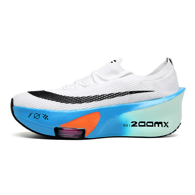 2025Autumn New High Elastic Double Mesh Breathable Sports Shoes Air Cushion Shock Absorption Full Palm Carbon Plate Couple Racing Running Shoes
