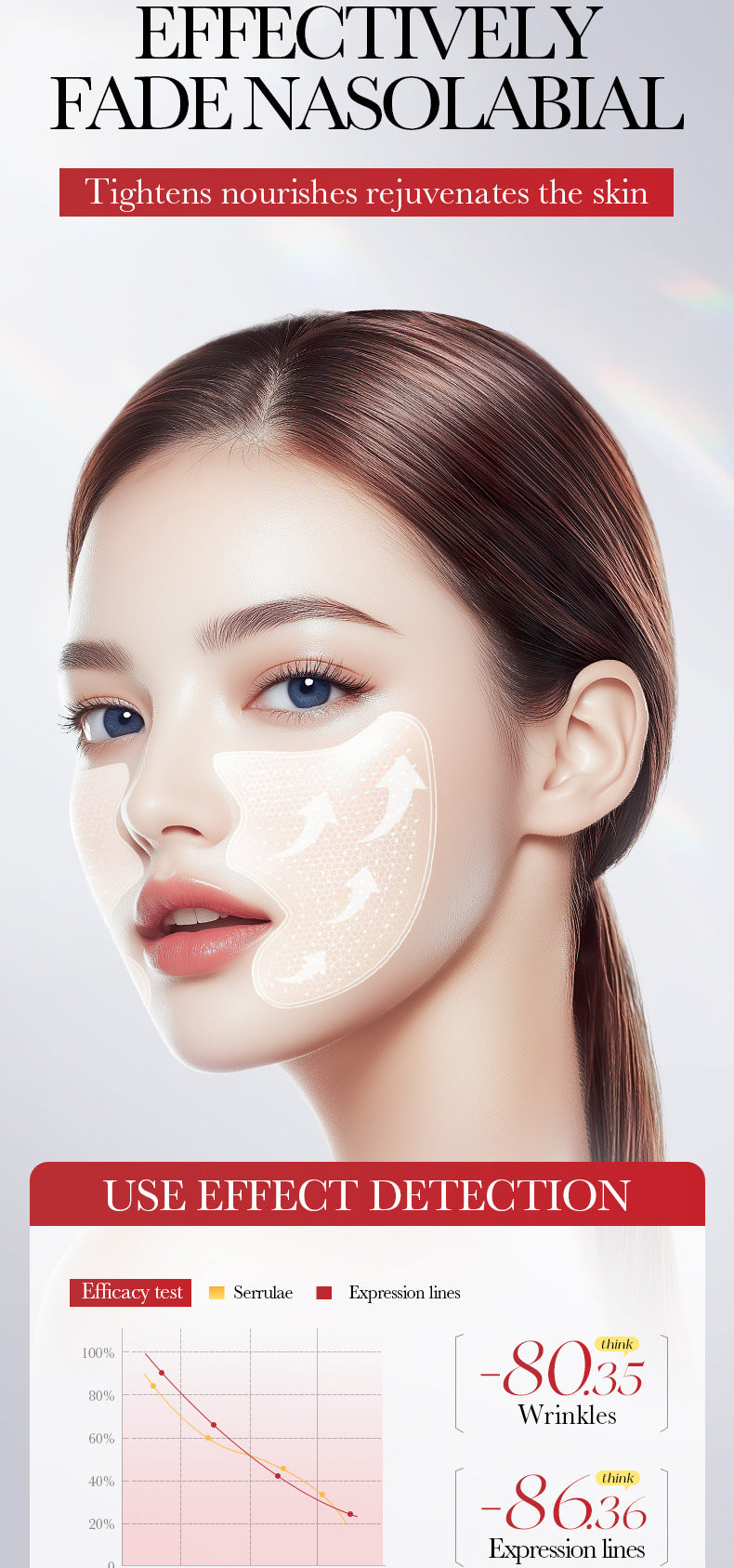 Hyaluronic Acid Microcrystalline Nasolabial Fold Patch SADOER Moisturizing nasolabial fold patches  wholesale