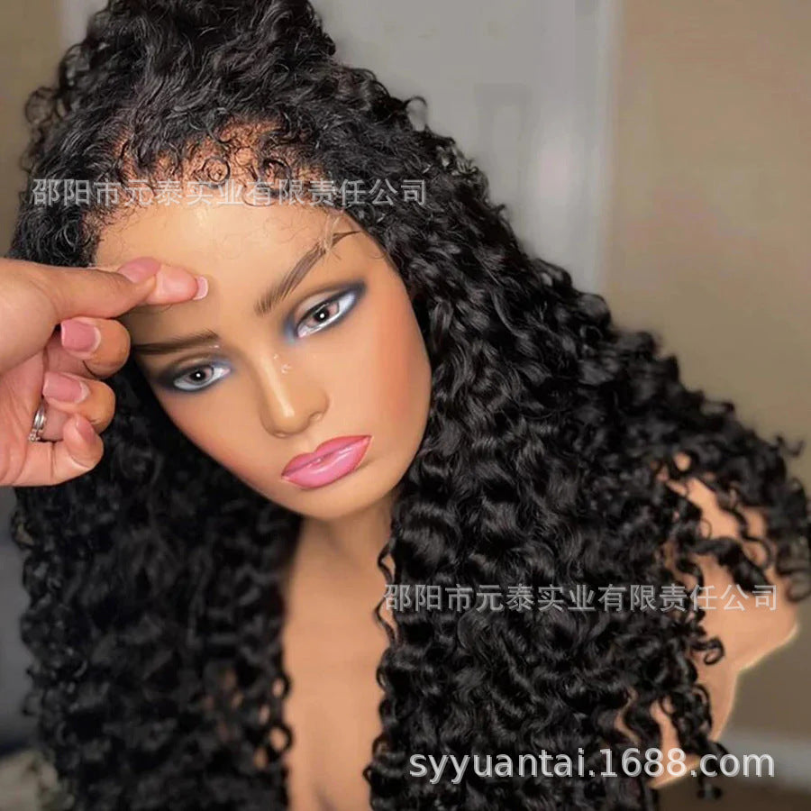 Deep Curly 13*4 Lace Front Wigs Synthetic Glueless Wig Long Curly Hair