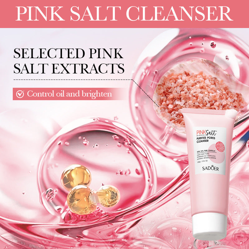 Himalayan Pink Salt Facial Cleanser SADOER Pore Cleansing Facial Cleanser Cross-Border Wholesale