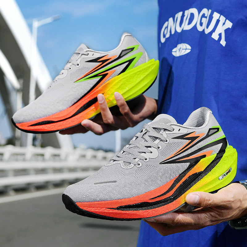 Fashion Four Seasons New Popcorn Carbon Plate Breathable Couple Running Shoes Comfortable Unisex Sports Shoes